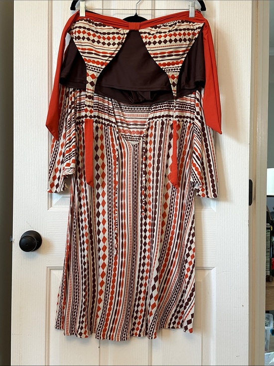 Other - 🧡 Geometric Stripe Swim Maxi Cover-Up in Orange and Brown 🧡